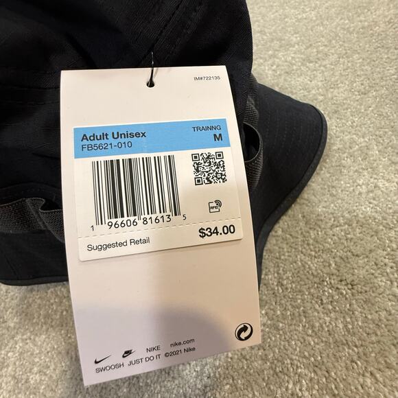 Nike NWT Apex Dri-FIT Bucket Hat Sustainable Black Unisex Medium Streetwear - Picture 7 of 7